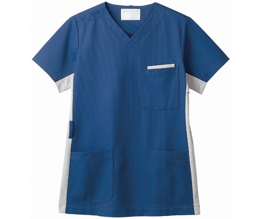 住商モンブラン スクラブ 兼用 半袖 ダークブルー/グレー M 72-919 M 1枚(ご注文単位1枚)【直送品】