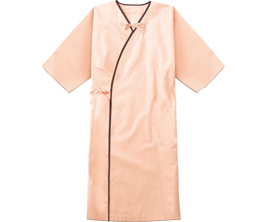 KAZEN 検診衣 サーモン×ブラウン S 303-43 1枚(ご注文単位1枚)【直送品】