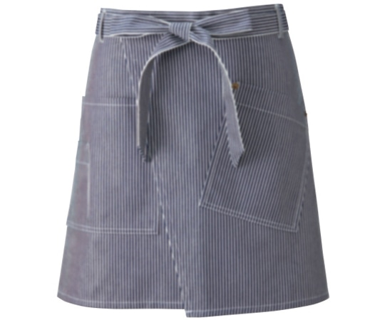 KAZEN ショートエプロン ストライプ フリー APK780-99 1枚（ご注文単位1枚）【直送品】