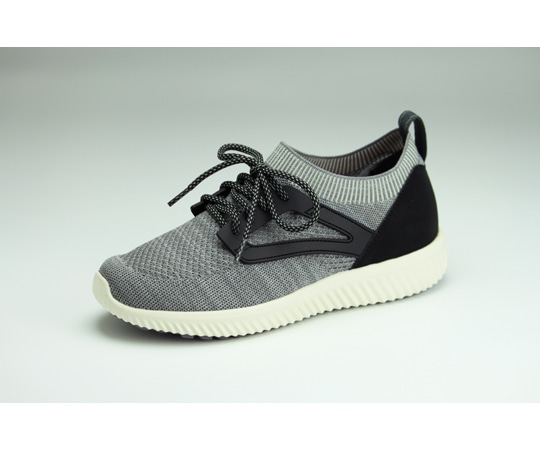 マリアンヌ製靴 ストレッチニットスニーカー グレー シューレースタイプ 3L（26.0~26.5cm） WG130 1足（ご注文単位1足）【直送品】