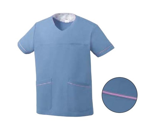 MICHEL KLEIN（ミッシェルクラン） スクラブ[男女兼用] ブルー 3L ソフトストレッチラチネ MK-0065 1着（ご注文単位1着）【直送品】