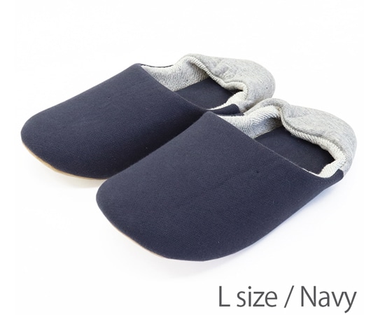オクムラ クレンゼ 抗ウイルス バブーシュスリッパ ネイビー L  1足（ご注文単位1足）【直送品】