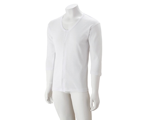 ケアファッション 紳士7分袖大寸ワンタッチシャツ ホワイト 3L 38133 1枚（ご注文単位1枚）【直送品】