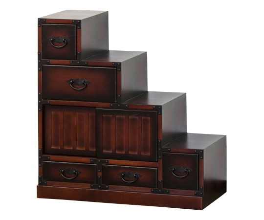 クロシオ 民芸調 階段箪笥 右下がり 64736 1台（ご注文単位1台）【直送品】