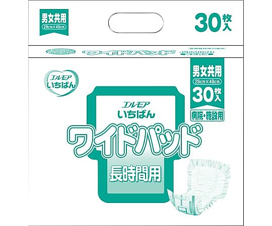 カミ商事 エルモアいちばん ワイドパッド 男女共用30枚 455021 1パック（ご注文単位1パック）【直送品】