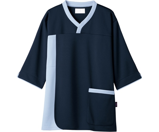 フォーク プルオーバー ネイビー×サックス M 7075SK-7 1枚（ご注文単位1枚）【直送品】