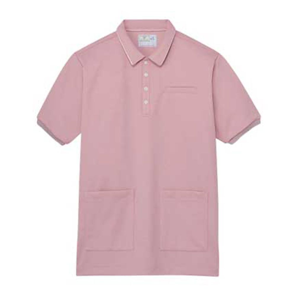 KIRAKU（トンボ） ケアワークシャツ シェルピンク L（身丈73cm） CR208-12 L 1枚（ご注文単位1枚）【直送品】