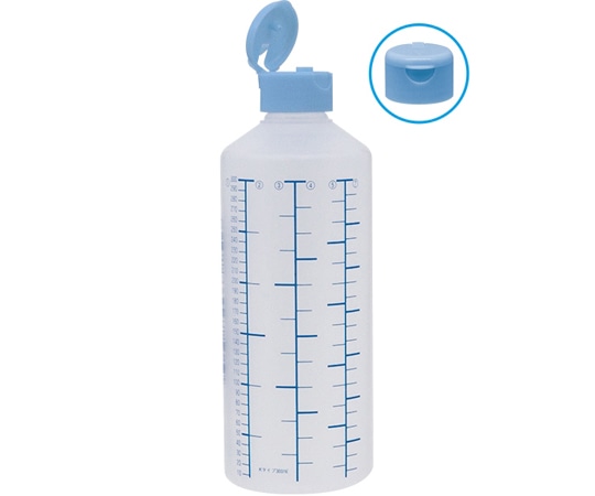 金鵄製作所 K投薬瓶 300mL ワンタッチキャップ（スカイブルー:水） 青色目盛 50本入 23240-025 1箱（ご注文単位1箱）【直送品】