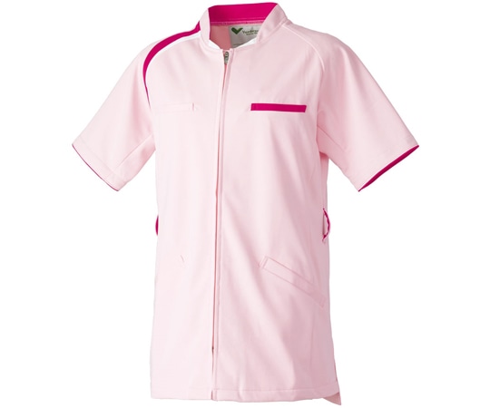 ミドリ安全 作業服 メディカルウェア ベルデクセル スクラブ VEM255上 ピンク×ローズピンク×ホワイト 3Lサイズ VEM255-UE-3L 1着（ご注文単位1着）【直送品】