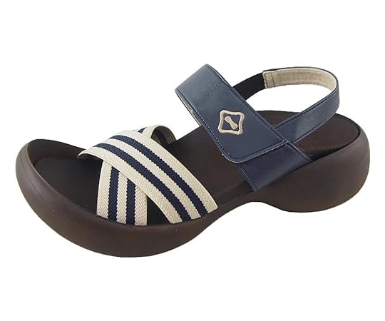 リゲッタ リゲッタ ボーダークロスゴムサンダル ネイビー M CJEG5238-NVY-M（23.0cm-23.5cm） 1足（ご注文単位1足）【直送品】