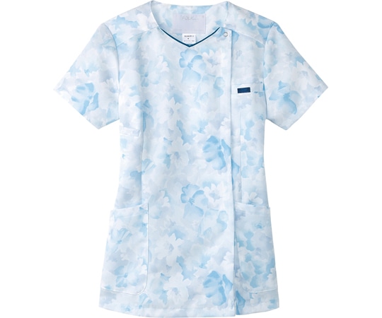 フォーク 花柄ジップスクラブR ブルー 4L 7034SC-2 1枚（ご注文単位1枚）【直送品】