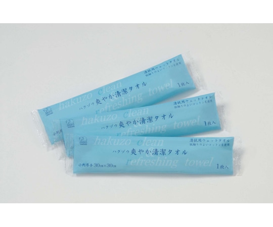 ハクゾウメディカル ハクゾウ爽やか清潔タオル(小判) 100本 3394082 1袋(ご注文単位1袋)【直送品】