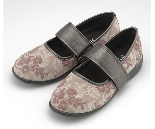 マリアンヌ製靴 フラワープリント クラシックベージュ 25.5cm W941 1足（ご注文単位1足）【直送品】