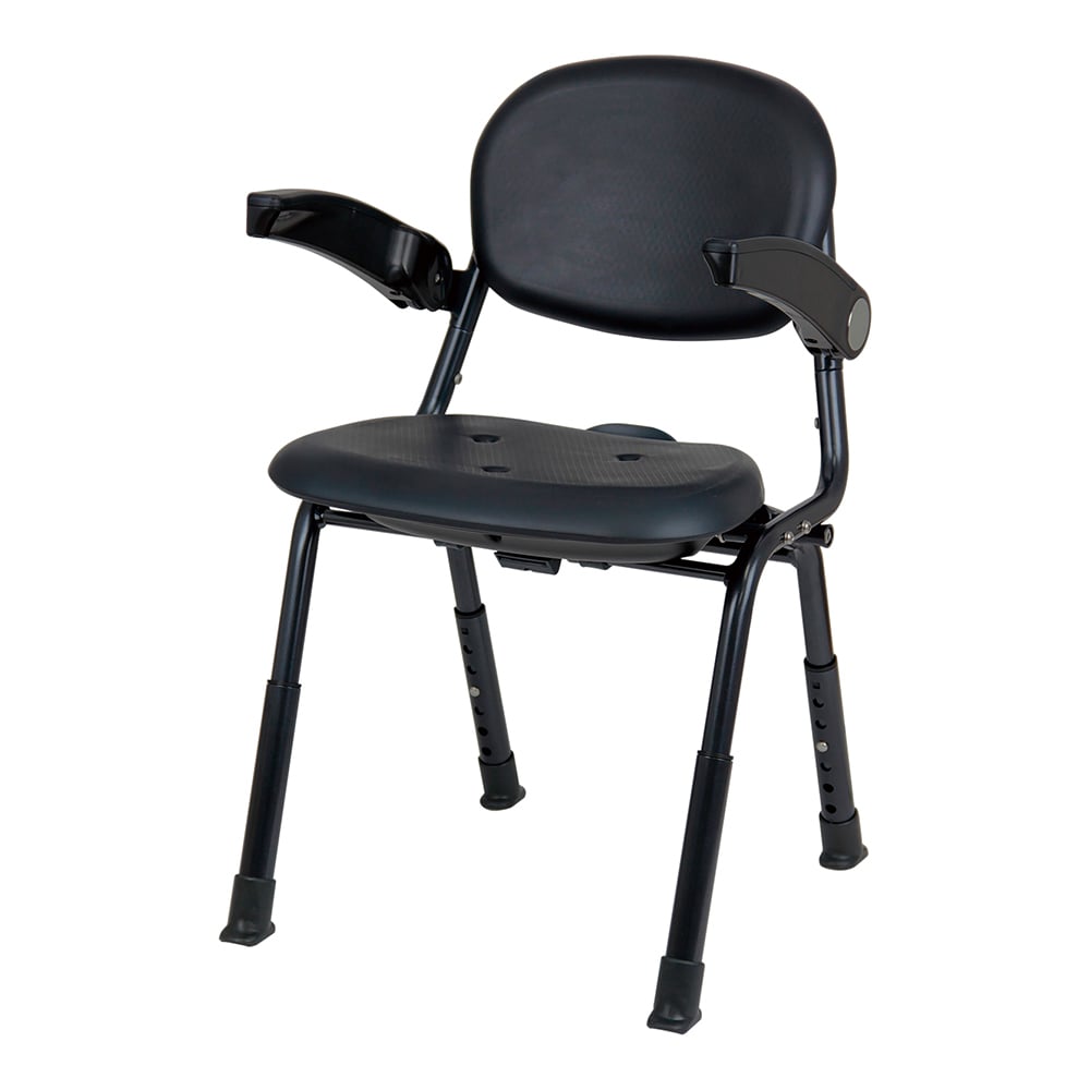 幸和製作所 コンパクトシャワーチェア(ユニプラス)ブラック BSU12-BK 1個(ご注文単位1個)【直送品】