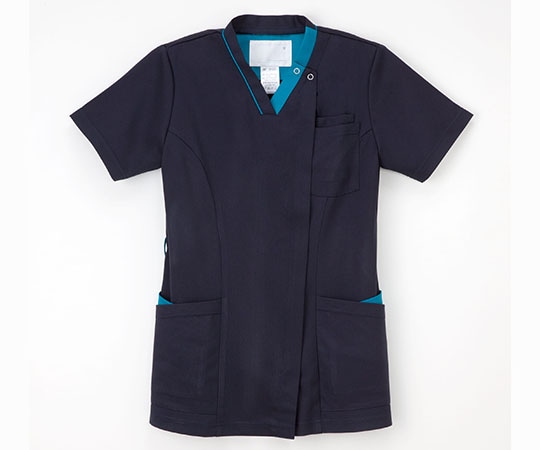 ナガイレーベン 女子スクラブ ネイビー+ターコイズ EL RF5122 1枚（ご注文単位1枚）【直送品】