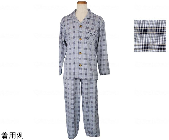 羽衣綿業 紳士 やすらぎパジャマ ブルー L 7801 1枚（ご注文単位1枚）【直送品】