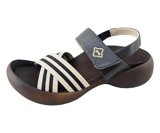 リゲッタ リゲッタ ボーダークロスゴムサンダル ブラック M CJEG5238-BLK-M(23.0cm-23.5cm) 1足(ご注文単位1足)【直送品】