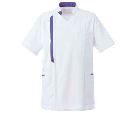 オンワード スクラブ ホワイト×アネモネブルー M HS-8049 1枚（ご注文単位1枚）【直送品】