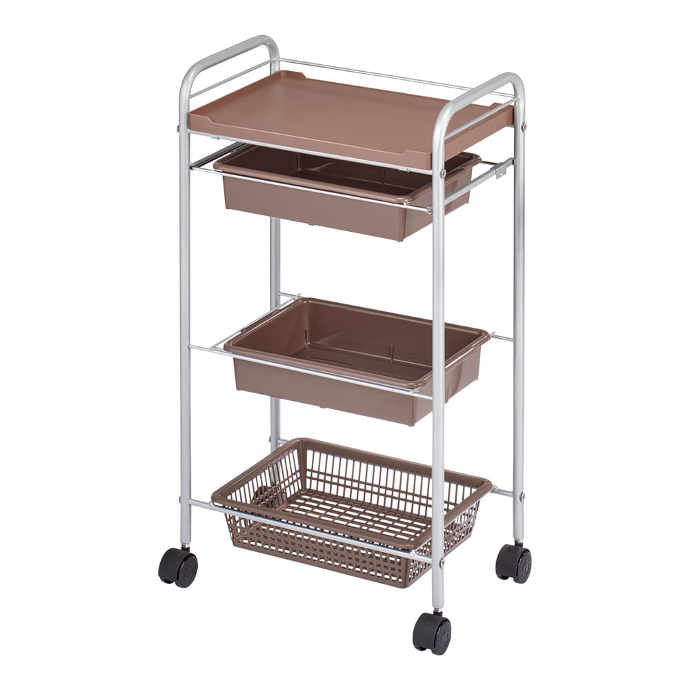 西村製作所 スタンダードワゴン（C-212） 485×300×865mm ブラウン  1台（ご注文単位1台）【直送品】