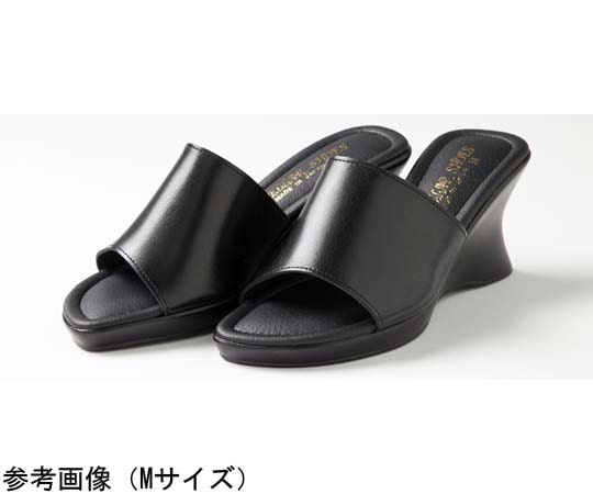 山一 厚底ウエッジミュール ブラック S 600BKS 1足(ご注文単位1足)【直送品】