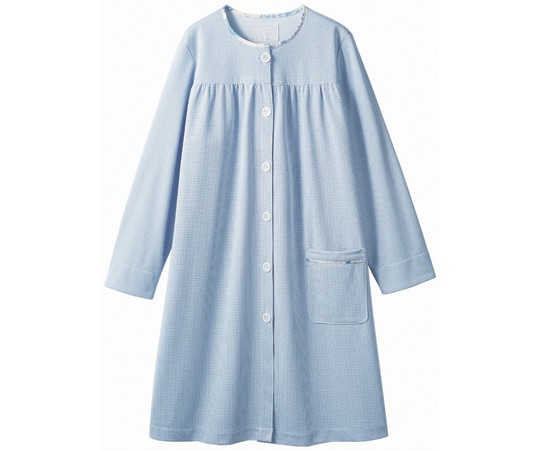 住商モンブラン 患者衣 マタニティコート長袖 アイリス/アメリ ブルー L LP842-33 L 1枚（ご注文単位1枚）【直送品】