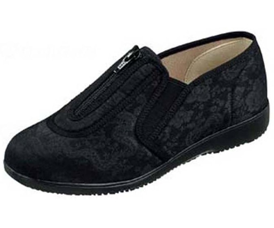 広島化成 くつろぎエルダーKE329 ブラック 24.5cm KE329 1足(ご注文単位1足)【直送品】