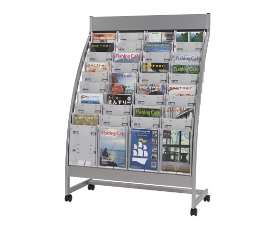 ナカキン パンフレットスタンド 4列10段 ホワイト PSR-C410-W 1台（ご注文単位1台）【直送品】