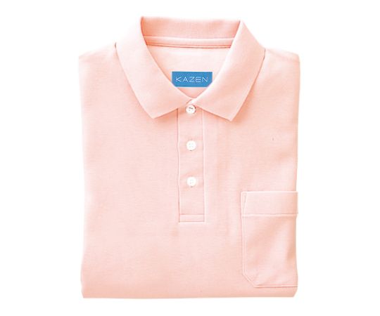 KAZEN ポロシャツ半袖 ピンク LL 237-23 LL 1枚（ご注文単位1枚）【直送品】