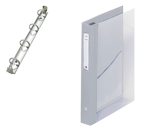 LIHITLAB カルテブック（クリヤー） 4穴タイプ シルバー HB447-6 1冊（ご注文単位1冊）【直送品】