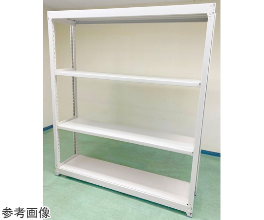 明興関包スチール 中量ボルトレスラック 単体 H1800×W1800×D870mm 天地4段単体 MN30-6690-4 1組（ご注文単位1組）【直送品】