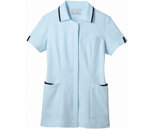 住商モンブラン ナースジャケット 半袖 サックス/ネイビー LL 73-2423 LL 1枚（ご注文単位1枚）【直送品】