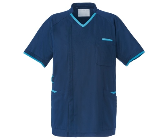 オンワード スクラブ ネイビー×ターコイズ S HS-8058 1枚（ご注文単位1枚）【直送品】