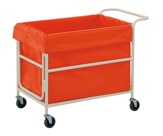 ナビス（アズワン） リネンカート（台車型） ブラッドオレンジ  1台（ご注文単位1台）【直送品】