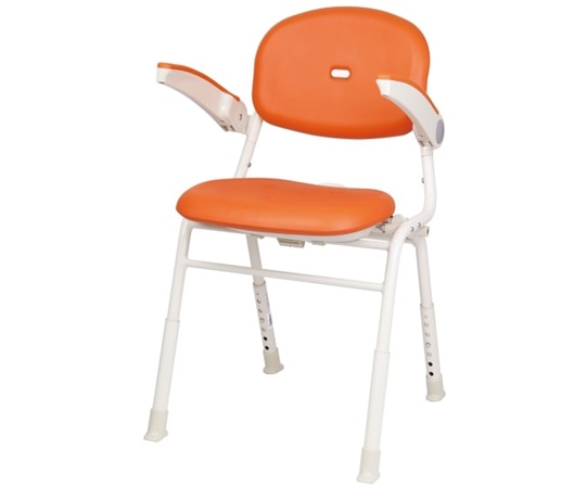 幸和製作所 ユニプラスミドルシャワーチェア レッドオレンジ BUS15-DA 1台(ご注文単位1台)【直送品】