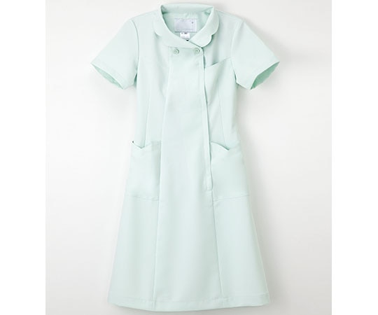 ナガイレーベン ナースウェア （フリル襟/ワンピース） グリーン/S FY-4587 1枚（ご注文単位1枚）【直送品】