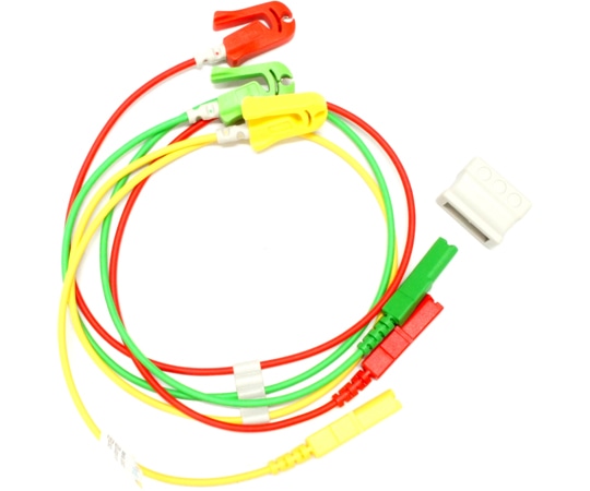 ビットストロング BSリユーザブルECGリード線 フクダ電子CMC-700-3/Drager MP03411/Siemens 5956433互換 3線 コネクター結束枠付 EJ040C3I 1個（ご注文単位1個）【直送品】
