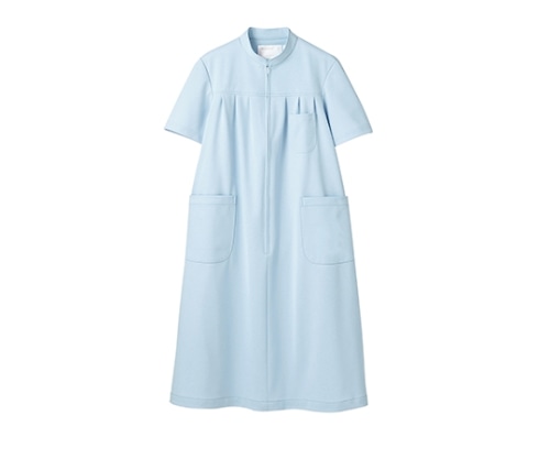 住商モンブラン マタニティワンピース 半袖 サックス 73-026 M 1枚(ご注文単位1枚)【直送品】