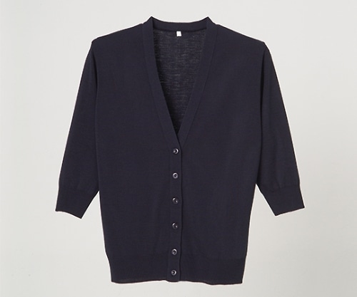 ディーフェイズ 抗ピル七分袖カーディガン 濃紺 S D-1004 1枚（ご注文単位1枚）【直送品】