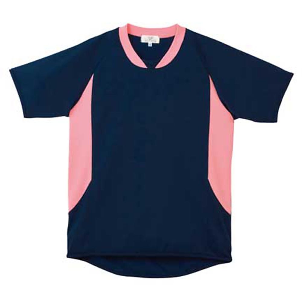 KIRAKU（トンボ） 入浴介助用シャツ ネイビー×ピーチ M（身丈68cm） CR108-90 M 1枚（ご注文単位1枚）【直送品】