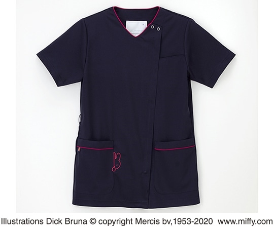 ナガイレーベン 女子スクラブ ネイビー+ピンク EL MFF-5837 1枚（ご注文単位1枚）【直送品】