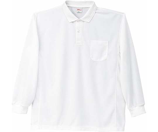 WHISEL（自重堂） 長袖ポロシャツ ホワイト M 47654 1枚（ご注文単位1枚）【直送品】