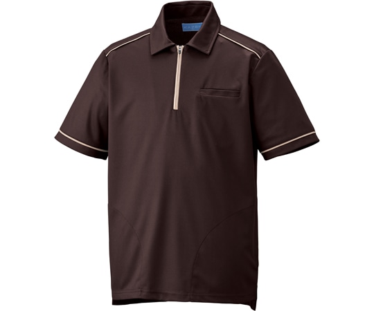 KAZEN ニットシャツ ダークブラウン SS KZN235-23 1枚（ご注文単位1枚）【直送品】