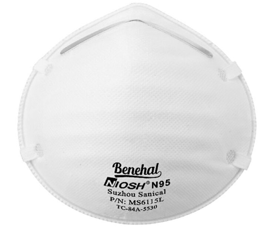 Benehal N95マスク 立体構造お面式 米国NIOSH承認 1箱（20枚入）【1ケース20箱】 JN002-C 1ケース（ご注文単位1ケース）【直送品】