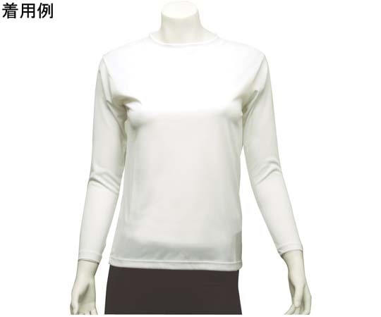 ワンポイント ベーシックTシャツ レディース 長袖 ホワイト L 9010L-white-L 1個（ご注文単位1個）【直送品】