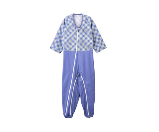 ケアファッション 介護用フルオープンつなぎパジャマ ブルー L 38728 1枚（ご注文単位1枚）【直送品】