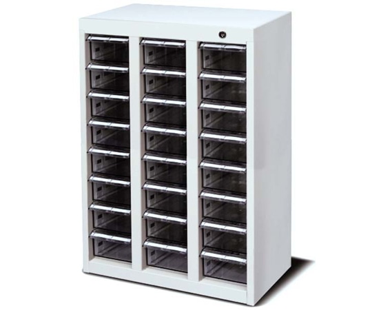 宮成製作所 薬剤保管庫メディロック MLBC配薬キャビネット シリンダー錠 3列8段 ポリカトレー MLBC-024C-S 1台（ご注文単位1台）【直送品】