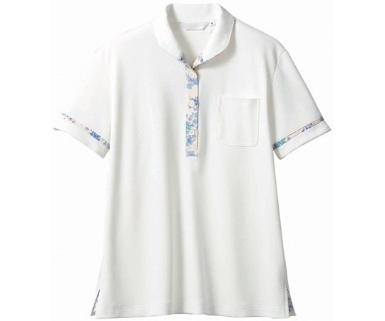 住商モンブラン ニットシャツ レディス オフホワイト/アメリ ブルー L LW201-13 L 1枚（ご注文単位1枚）【直送品】