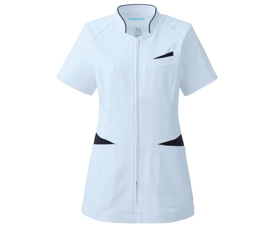 KAZEN レディスジャケット半袖 サックスxネイビー 3L 054-21 3L 1枚（ご注文単位1枚）【直送品】