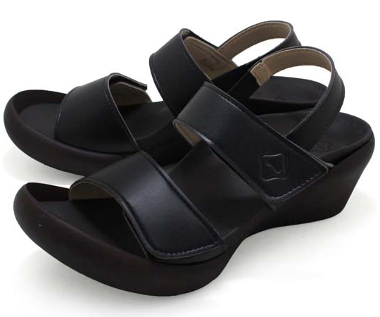 リゲッタ リゲッタ ローウェッジヒールサンダル ブラック LL CJLW5522-BLK-LL（25.0cm-25.5cm） 1足（ご注文単位1足）【直送品】