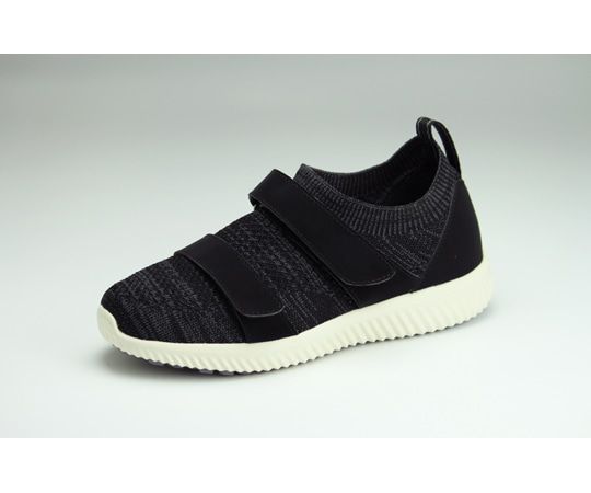 マリアンヌ製靴 ストレッチニットスニーカー ブラック 2本ベルトタイプ 4L(27.0~27.5cm) WG120 1足(ご注文単位1足)【直送品】